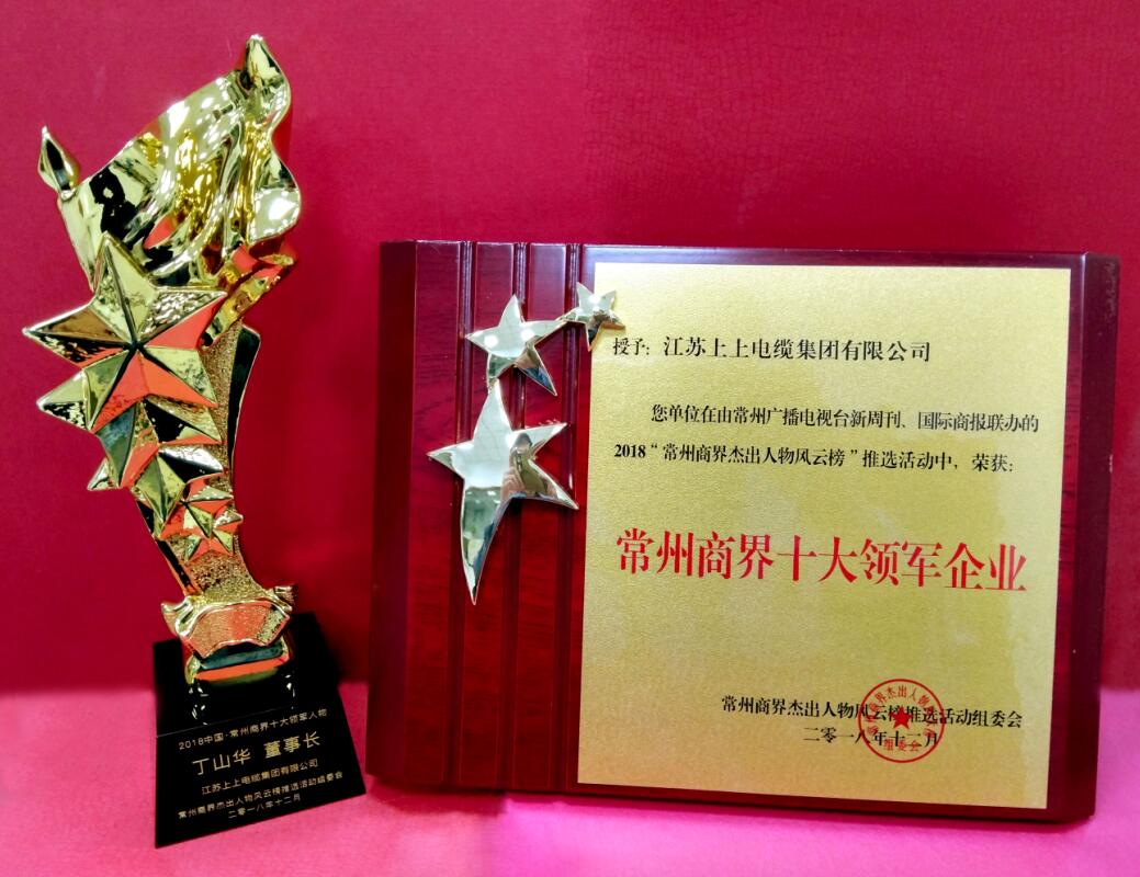 2018年12月6日，，，，，，，丁山华董事长荣获“常州商界十大领武士物”