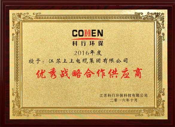 cq9电子官网入口电缆获评科行环保“优异战略相助供应商”称呼