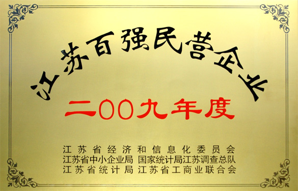 cq9电子官网入口荣获2009年度“江苏百强民营企业”