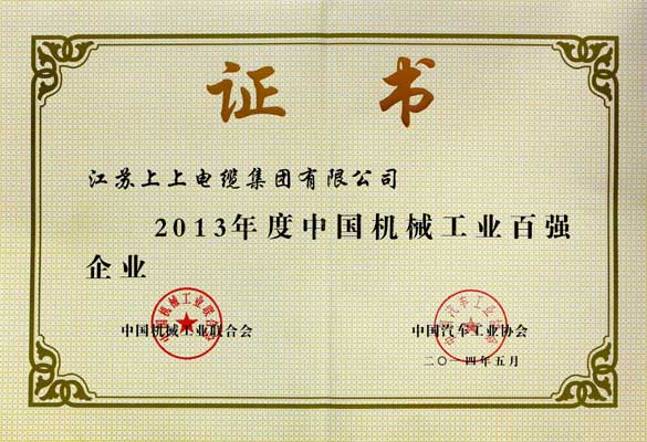 cq9电子官网入口一连十年入选“中国机械工业百强企业”